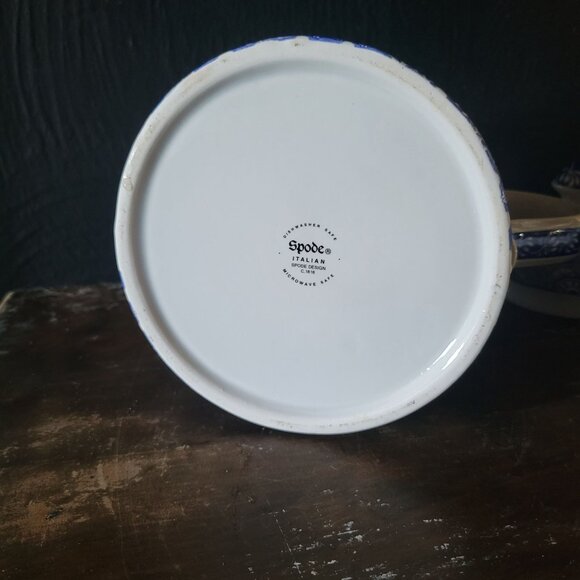 Spode Blue Italian Ascot Teapot Coffee Pot Blue Transferware 36 oz, Chateaucore - Picture 11 of 12